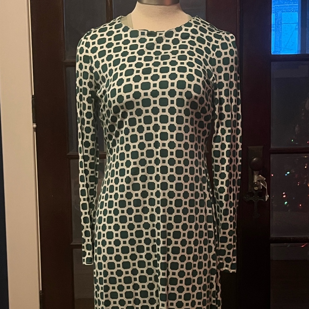 Banana Republic Silk-Cotton Blend Dress in Geometric Pattern — Size 6